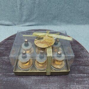 Gold Mini Champagne Bucket Candles Set Of 6 In Clear Gift Box With Gold Ribbon